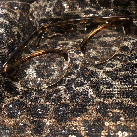 {???} Tortoise Brow Line Club Master Style Glasses - Picture 2 of 8